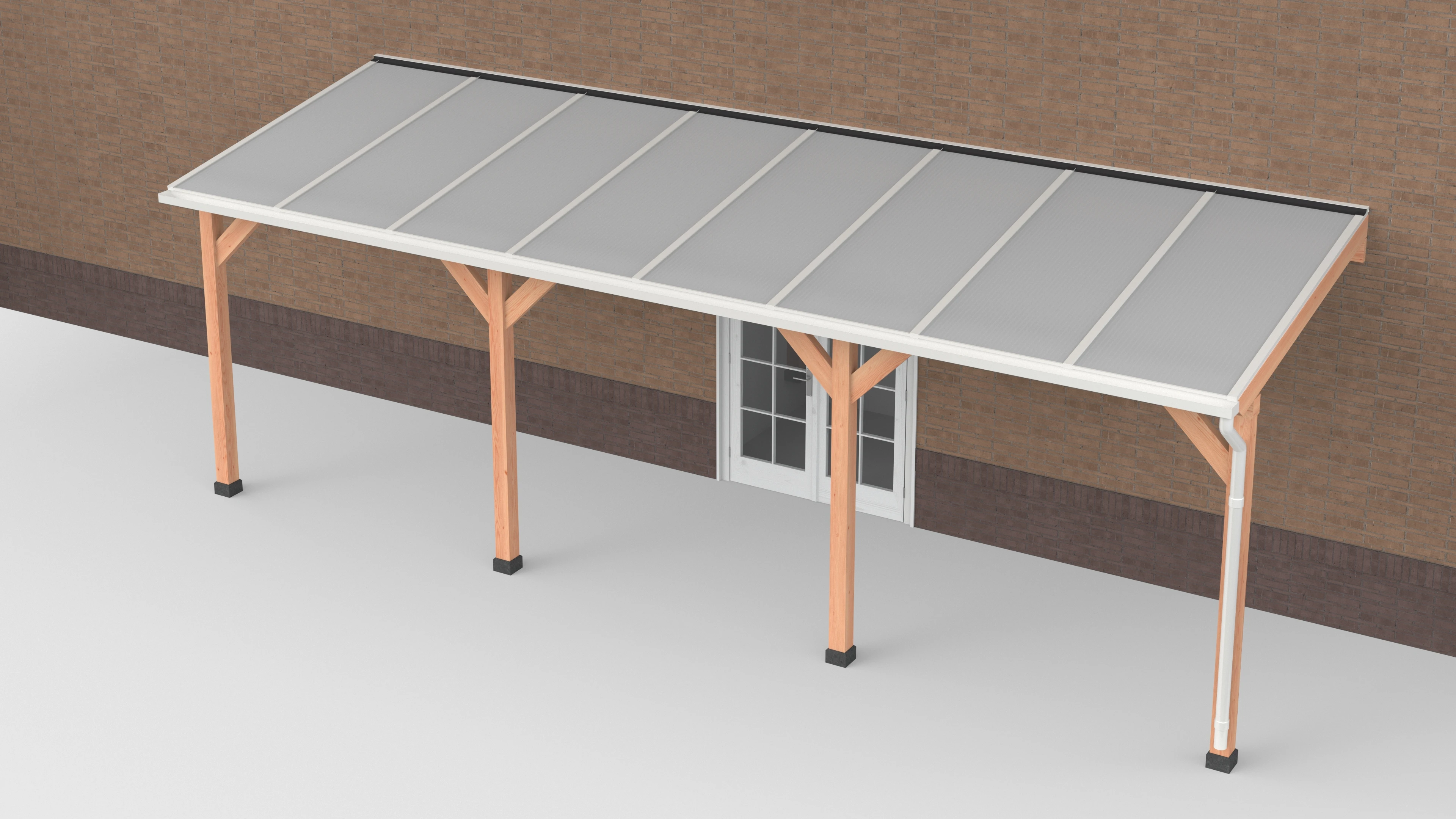 Douglas Terrasoverkapping Geschaafd Wit Opaal Polycarbonaat 800 x 250 cm - Afbeelding 1